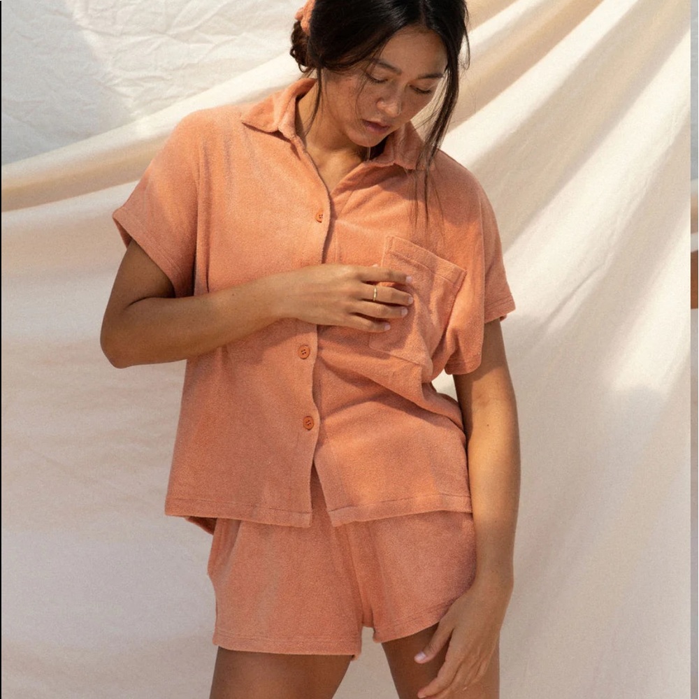 Stone fox Swim Terry Cloth Brown Set